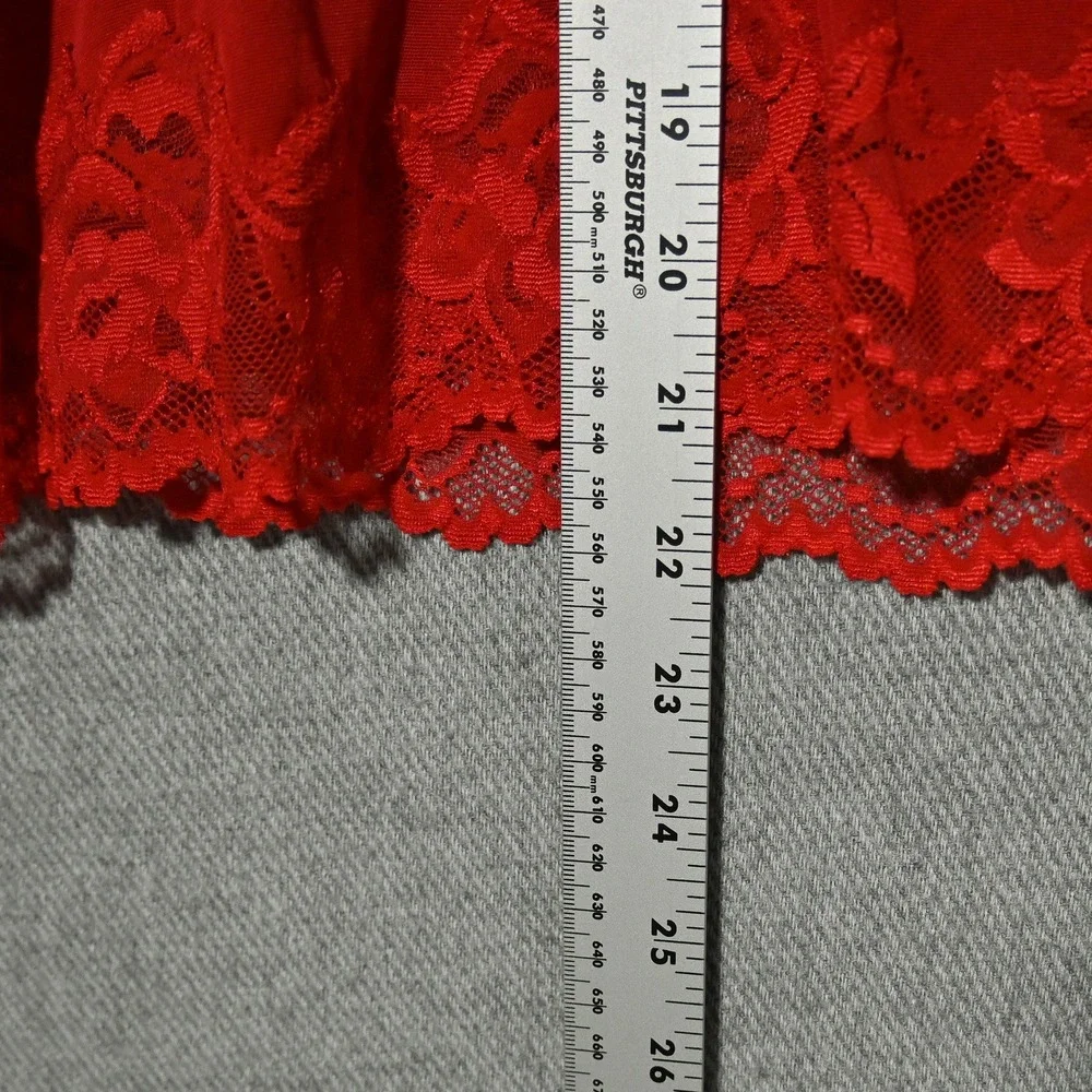 Victoria's Secret Lace Chemise Women Floral Sheer Red Slip Medium